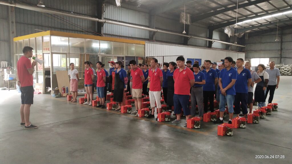 iDubuild workshop showing bamboo flooring production process