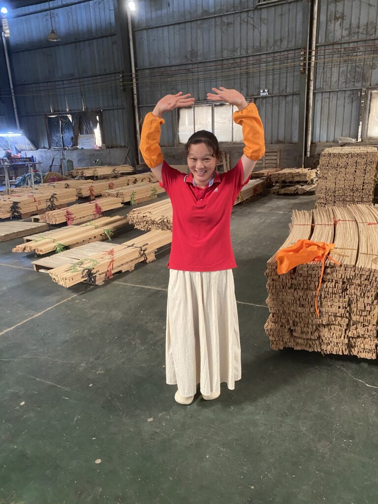 iDubuild workshop showing bamboo flooring production process