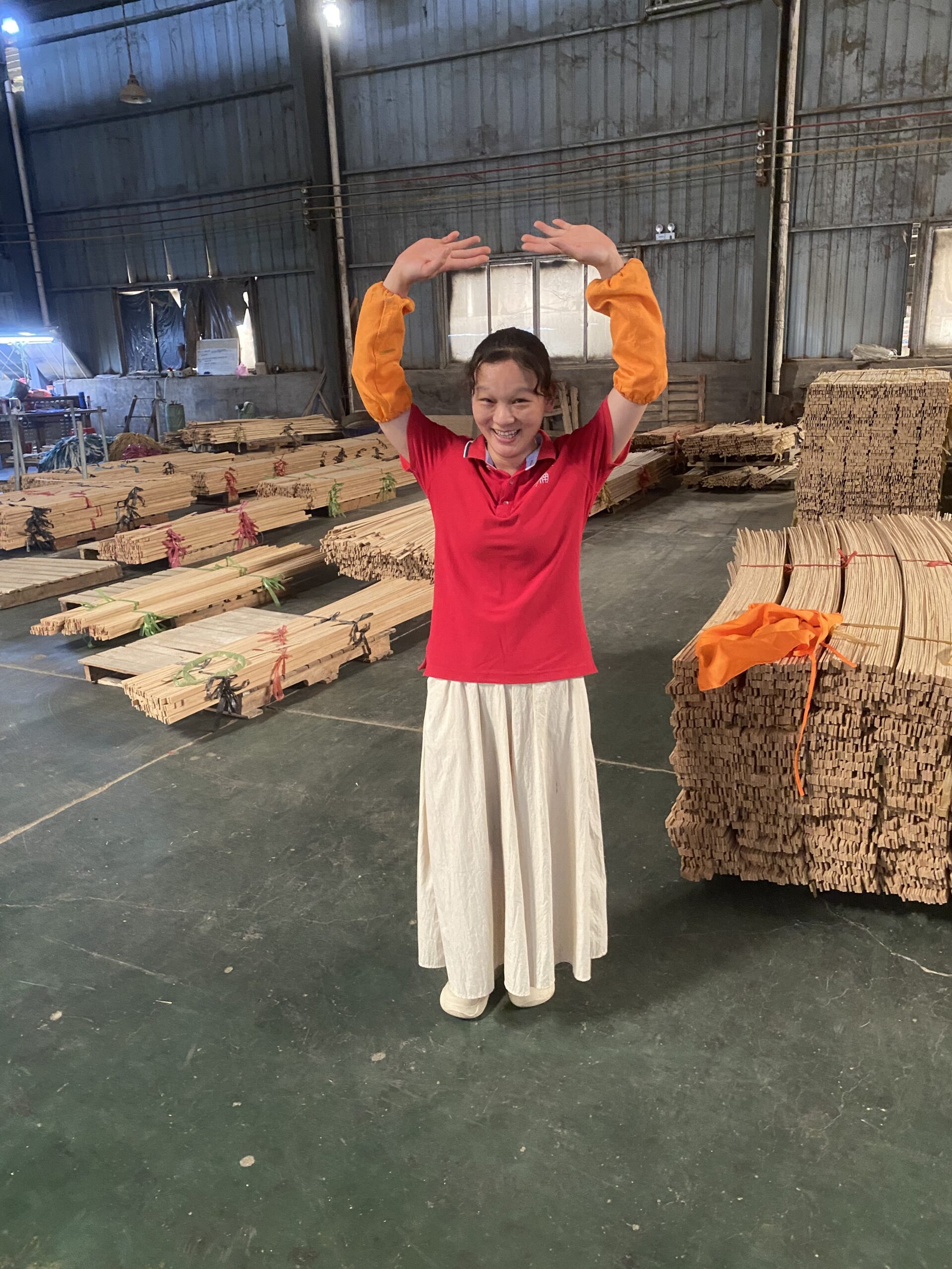 iDubuild workshop showing bamboo flooring production process